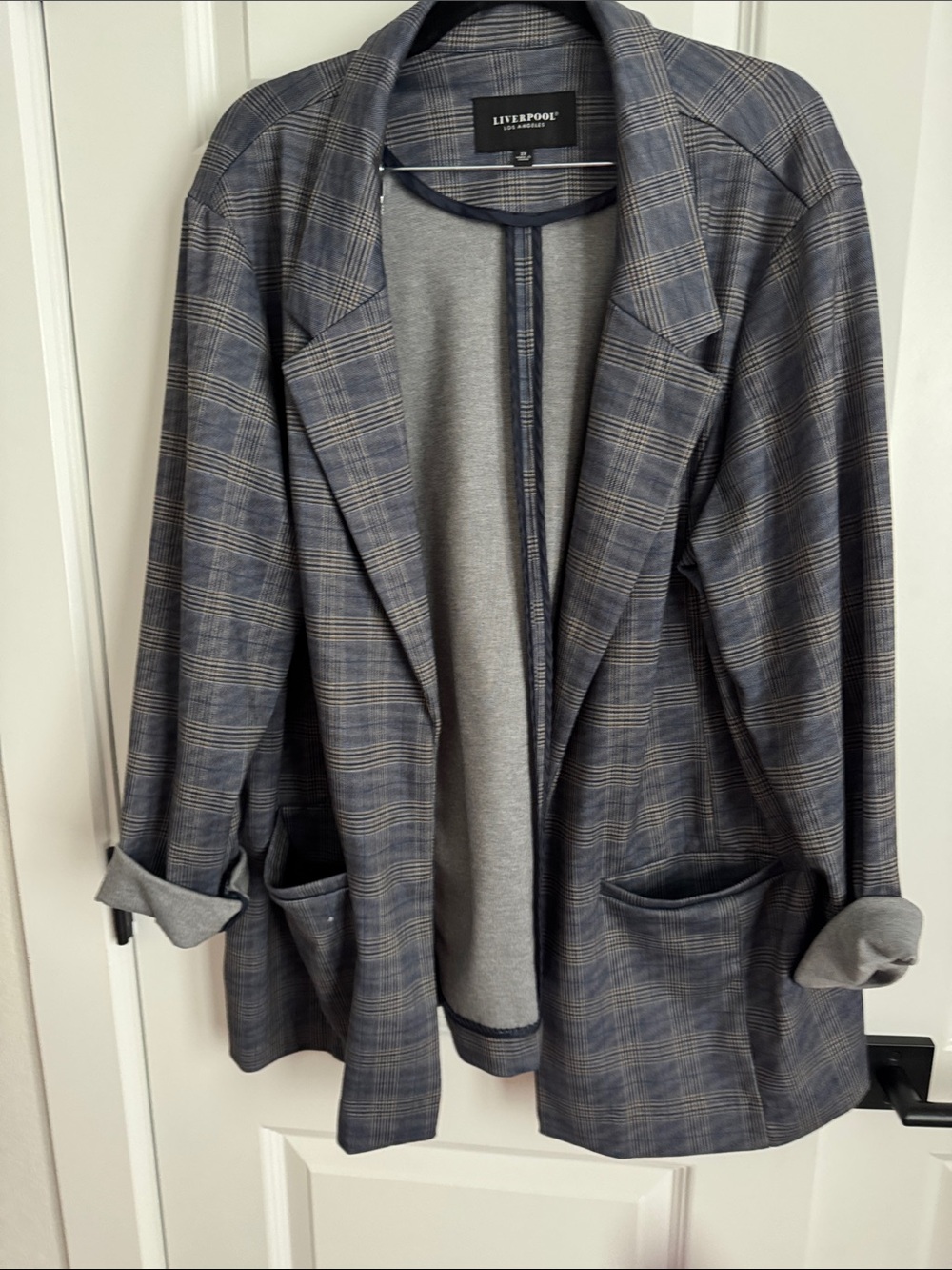 Liverpool Los Angeles Boyfriend Blazer , Deep Cinnamon/Navy Combo SIZE 2x